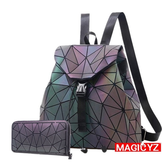 Geometric Shoulder Women Laser Luminous Backpack