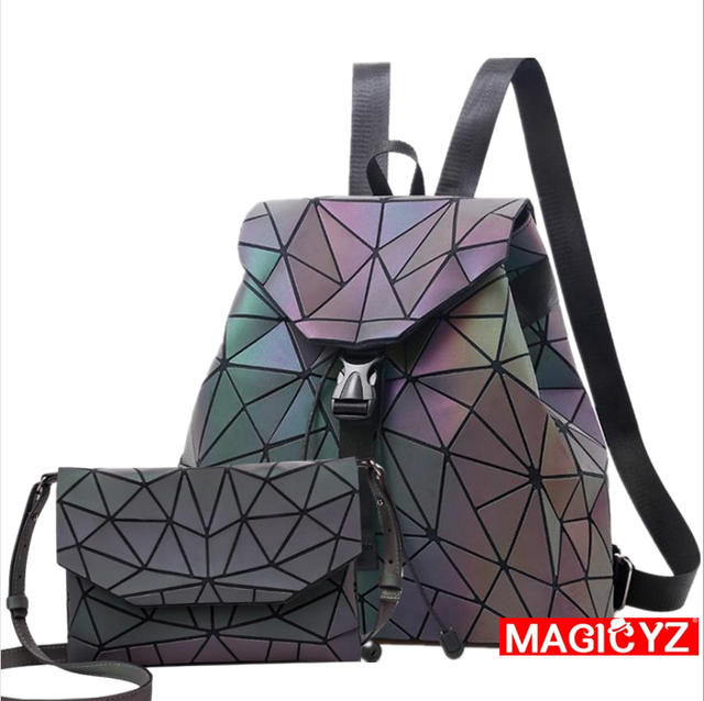 Geometric Shoulder Women Laser Luminous Backpack