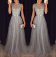 Lace Floral Wedding Evening Gown Dress