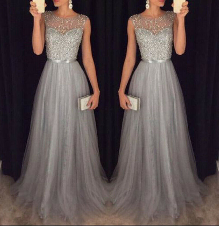 Lace Floral Wedding Evening Gown Dress