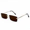 Square Vintage Rectangle Metal Frame Sunglasses