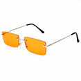 Square Vintage Rectangle Metal Frame Sunglasses