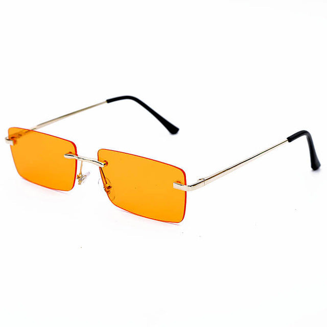 Square Vintage Rectangle Metal Frame Sunglasses