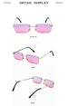 Square Vintage Rectangle Metal Frame Sunglasses