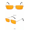 Square Vintage Rectangle Metal Frame Sunglasses