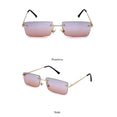 Square Vintage Rectangle Metal Frame Sunglasses