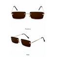 Square Vintage Rectangle Metal Frame Sunglasses