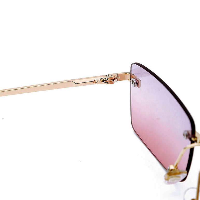 Square Vintage Rectangle Metal Frame Sunglasses