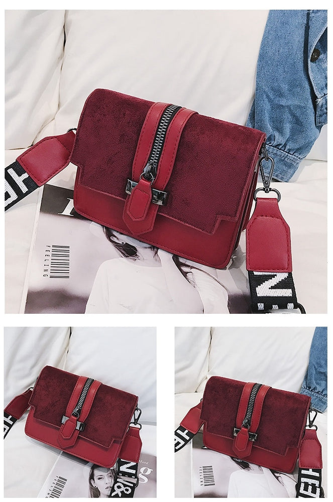 Retro Wide Shoulder Strap Messenger Mini Handbags