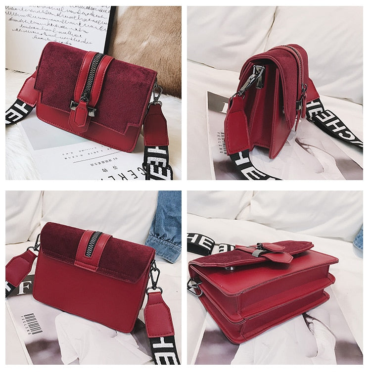 Retro Wide Shoulder Strap Messenger Mini Handbags