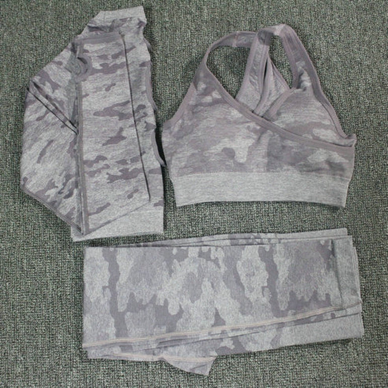 Gym Fitness Camouflage Camo Yoga Set