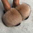 Real Fur Women Fox Fur Slippers