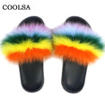 Real Fur Women Fox Fur Slippers