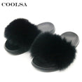 Real Fur Women Fox Fur Slippers