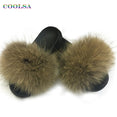 Real Fur Women Fox Fur Slippers