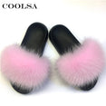 Real Fur Women Fox Fur Slippers