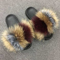 Real Fur Women Fox Fur Slippers