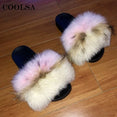 Real Fur Women Fox Fur Slippers