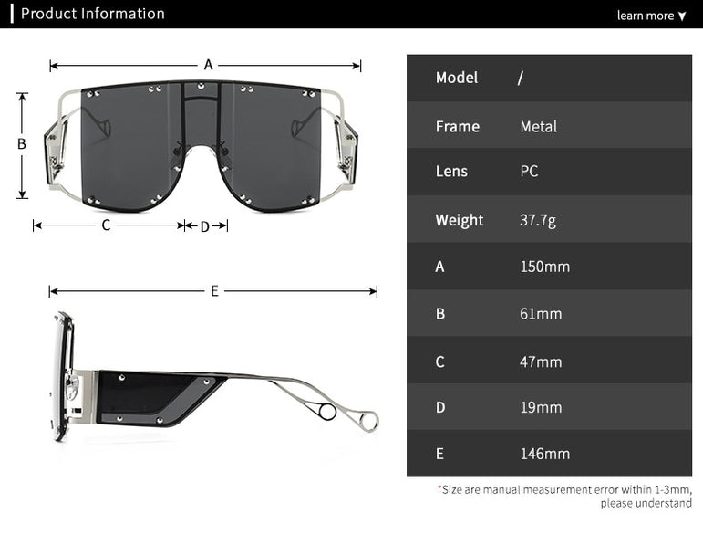 Luxury Rihanna Square Oversized Sunglasses