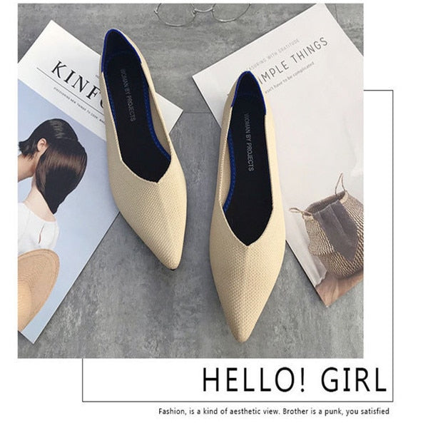 Pointed Breathable Flat Shoes