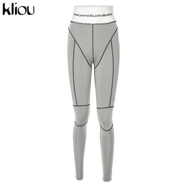 High Waist Striped Fitness Leggings