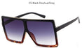 Big Square Frame Flat Oversized Sunglasses