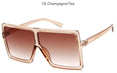 Big Square Frame Flat Oversized Sunglasses