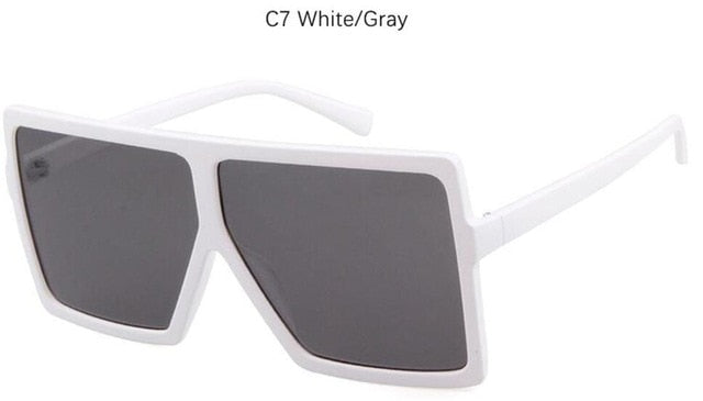 Big Square Frame Flat Oversized Sunglasses