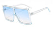 Big Square Frame Flat Oversized Sunglasses