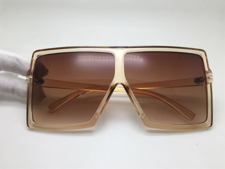 Big Square Frame Flat Oversized Sunglasses