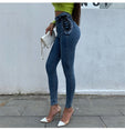 High Waist Hips Tight Slim Feet Jeans Pants