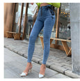 High Waist Hips Tight Slim Feet Jeans Pants