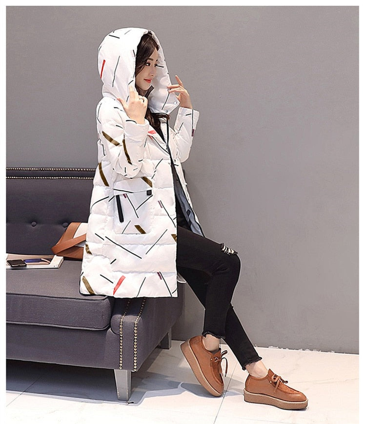 Elegant Long Sleeve Warm Office Lady Parkas Women Jacket