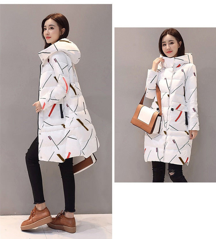 Elegant Long Sleeve Warm Office Lady Parkas Women Jacket