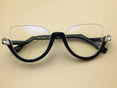 Clear Lens Vintage Half Frame Cat Eye Shades Sunglasses