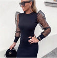 Elegant Mesh Sheer Bodycon Mini Dess