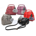 Leather Fair Ball Tassel Handbag f