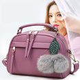 Leather Fair Ball Tassel Handbag f