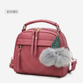 Leather Fair Ball Tassel Handbag f