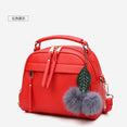 Leather Fair Ball Tassel Handbag f