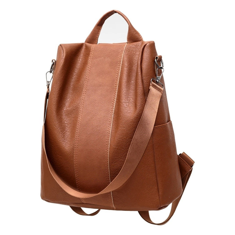 Women Leather Anti theft Backpack