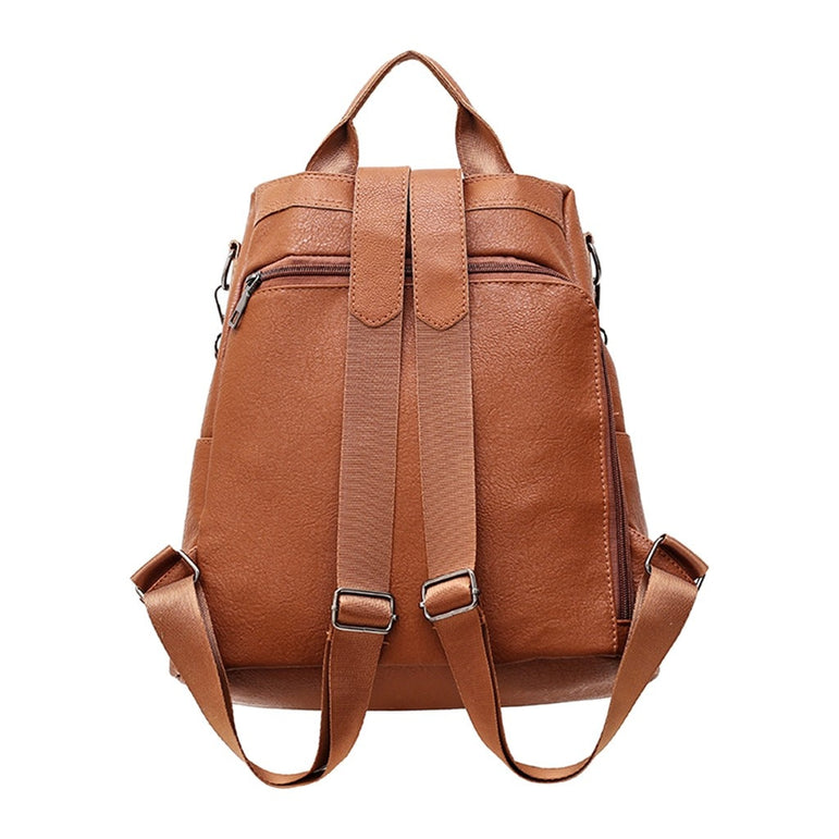 Women Leather Anti theft Backpack