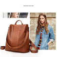 Women Leather Anti theft Backpack