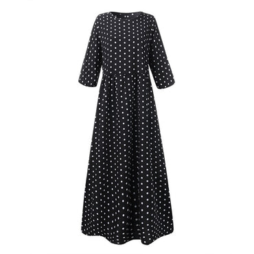 Vintage Long Maxi Dresses Robe Pleated Dress