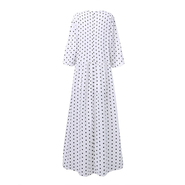 Vintage Long Maxi Dresses Robe Pleated Dress