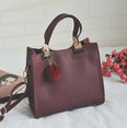 Leather Fair Ball Tassel Handbag f