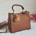 Leather Fair Ball Tassel Handbag f