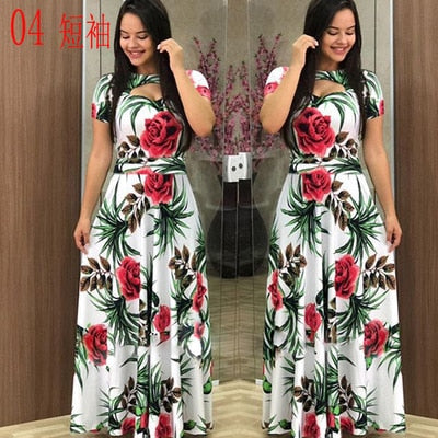 Elegant Bohmia Flower Print Women Dress