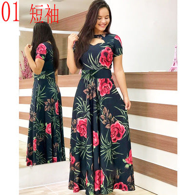 Elegant Bohmia Flower Print Women Dress