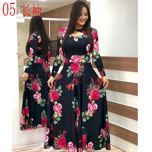 Elegant Bohmia Flower Print Women Dress